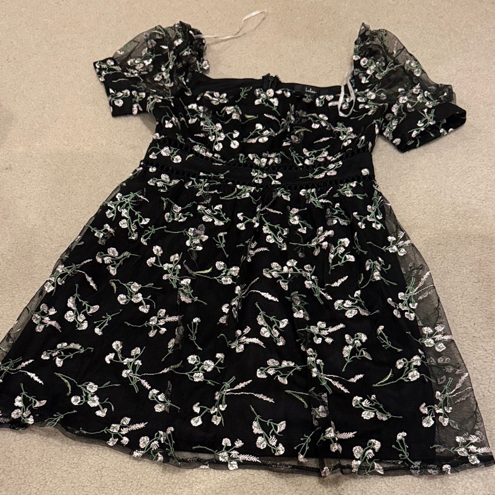 Floral Black Dress